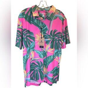 Chubbies Vibrant Pink and Green Tropical Shirt